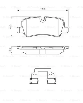 Колодки тормозные (задні) Land Rover Discovery IV 09-18 BOSCH 0986494636