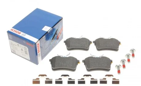 Колодки тормозные (задние) Citroen Berlingo/Peugeot 308/Partner 08- (с прижимной пластиной) BOSCH 0 986 494 646