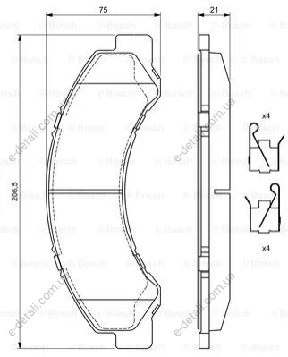 Тормозные колодки дисковые BOSCH 0986494677 (фото 1)