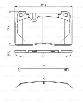 Колодки тормозные (передние) Audi A6/A7 10-18/Q5 08-17/Porsche Macan 14- BOSCH 0986494694