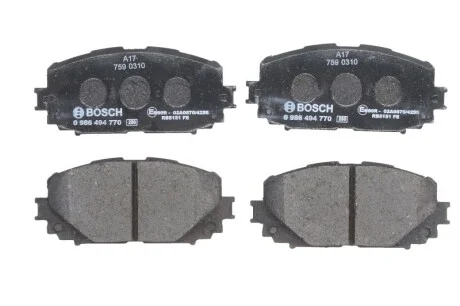 Тормозные колодки дисковые BOSCH 0986494770