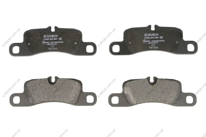 Колодки гальмівні дискові PORSCHE - знято з вир-ва BOSCH 0986494869 (фото 1)