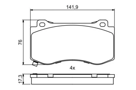 Колодки гальмівні (передні) Chrysler 300C/Geep Grand Cherokee 04-12 BOSCH 0 986 494 870