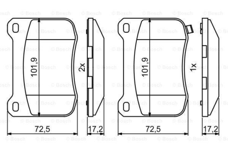 Тормозные колодки дисковые BOSCH 0986494872