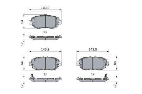 Гальмівні колодки, дискові BOSCH 0986494882