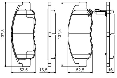 Гальмівні колодки, дискові BOSCH 0986495153