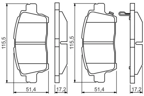 Колодки тормозные (передние) Toyota Corolla 01-08/Prius 00-04/Yaris 99-05 BOSCH 0986495242
