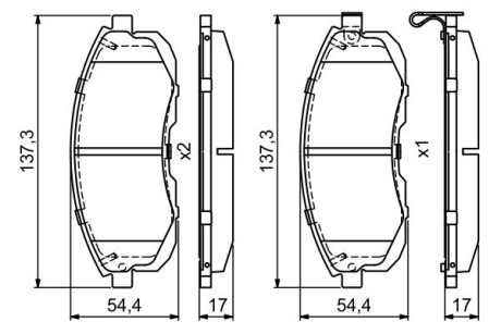 NISSAN гальмівні колодки передн.Tiida 04-,Juke 14-,Maxima QX BOSCH 0986495379 (фото 1)