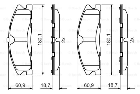 Колодки гальмівні дискові (комплект 4 шт) BOSCH 0986495399