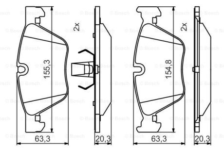 BMW гальмівні колодки передн.5 F10 518d-528i 11- BOSCH 0986495480