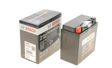 Аккумуляторная батарея 9Ah/100A (135x75x139/+L/B0) (AGM) Factory Activated AGM BOSCH 0 986 FA1 030