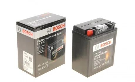 Акумуляторна батарея 12Ah/125A (134х81х160/+L/B0) (мото) Factory Activated AGM BOSCH 0986FA1150