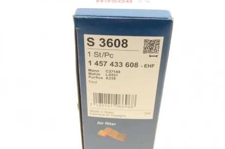 Фильтр воздушный Ford Mondeo 1.8TD 93-00 BOSCH 1 457 433 608