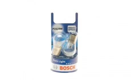 Автолампа P21/4W 12V 21/4W BAZ15d Pure Light BOSCH 1 987 301 015
