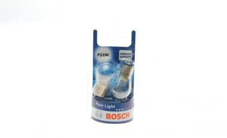 Автолампа P21W 12V 21W BA15s Pure Light (BL) (к-кт 2шт) BOSCH 1 987 301 017