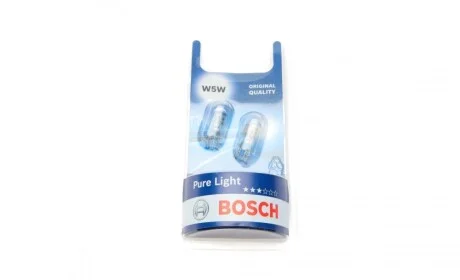 Автолампа W5W 12V 5W W2.1x9.5d (к-кт 2шт) BOSCH 1987301026