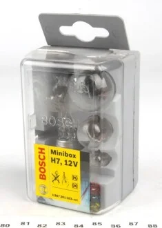 Комплект лампочек H7 12V (MiniBox) (H7 12V; P21W; R5W; T4W; 1x10A, 1x15A, 1x20A) BOSCH 1 987 301 103