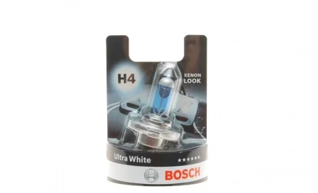 Автолампа H4 12V 60/55W P43t (Ultra White BL) Xenon look BOSCH 1 987 301 152