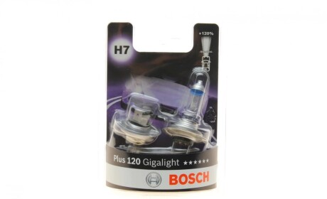 Лампа розжарювання H7 12V 55W PX26d Plus 120 Gigalight (компл. 2шт) BOSCH 1 987 301 426