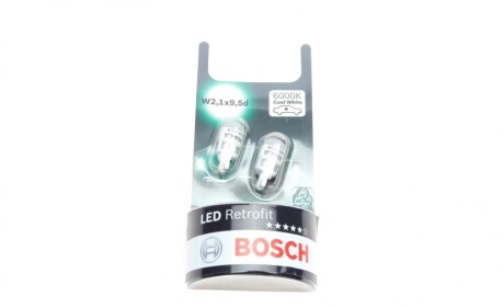 Автолампа світлодіодна Retrofit W21/5W Cool white к/т 2 шт BOSCH 1 987 301 505