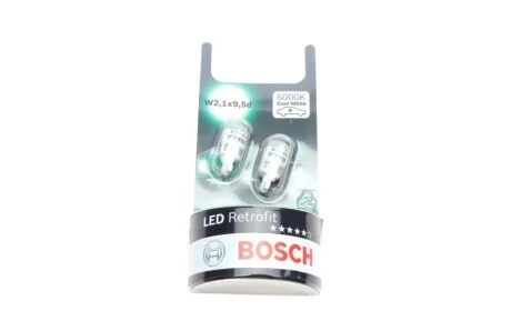 Автолампа світлодіодна Retrofit W21/5W Cool white к/т 2 шт BOSCH 1 987 301 505