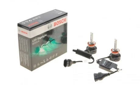 Автолампа H8 12V 30W PGJ19 Gigalight Twin LED (6000K) BOSCH 1 987 301 558