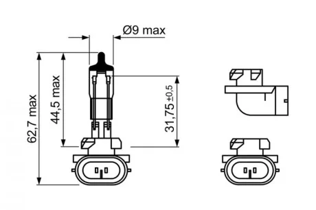 Автолампа H27W/2 12V 27W PGJ13 Pure Light WS BOSCH 1987302025