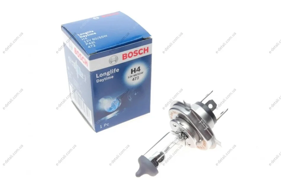 Автолампа H4 12V 60/55W P43t Longlife Daytime BOSCH 1 987 302 048 (фото 1)