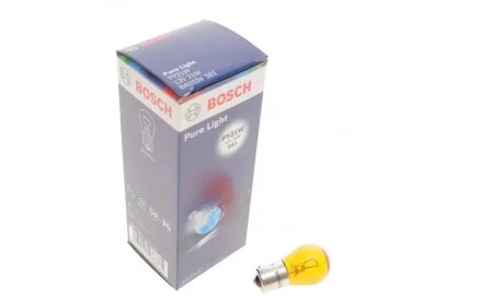 Автолампа PY21W 12V 21W BAU15s Pure Light (желтая) BOSCH 1987302213