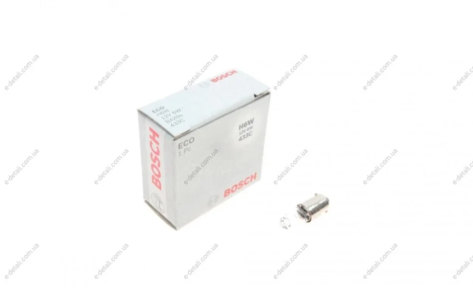 Лампа розжарювання H6W 12V 6W BAX9s ECO (вир-во) BOSCH 1 987 302 809 (фото 1)