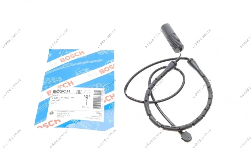 Датчик износа тормозных колодок (передних) BMW 3 (E36) 90-98 (L=776mm) M40/M41/M43/M50/M51 BOSCH 1 987 474 925 (фото 1)