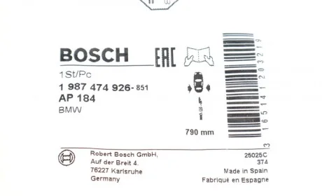 Датчик зносу гальмівних колодок (задніх) BMW 3 (E36) 90-98 (L=790mm) BOSCH 1987474926