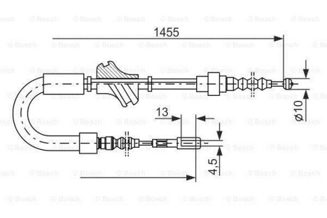 VW трос ручн.гальма лів./прав. AUDI 100/200 -90 BOSCH 1987477062