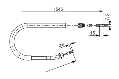 DB трос ручного гальма Sprinter 96- лів/прав BOSCH 1987477857