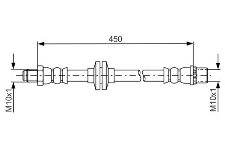 Тормозной шланг RENAULT Duster F'1,2-2,0'12>> BOSCH 1987481683