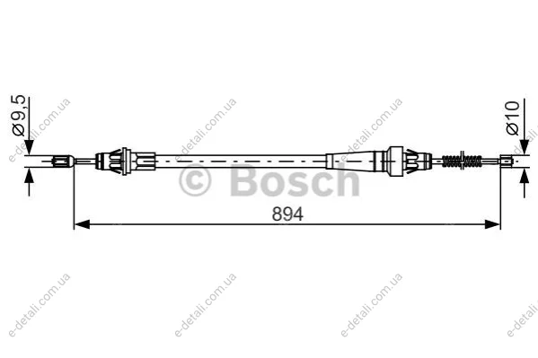 JEEP трос гальмівний лів. Cherokee 95- BOSCH 1987482365 (фото 1)