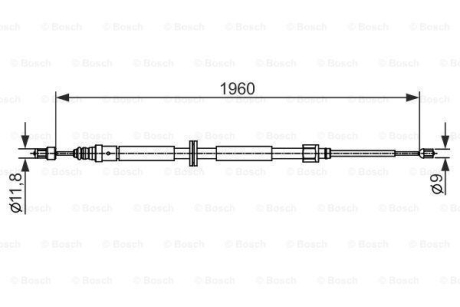 Трос ручного гальма RENAULT Grand Sceniс III (лів./прав.) BOSCH 1987482432 (фото 1)