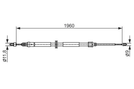 Трос ручного гальма BOSCH 1987482432