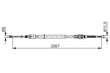 CITROEN Трос ручн. гальма задн. лівий C4 II 09- BOSCH 1987482869