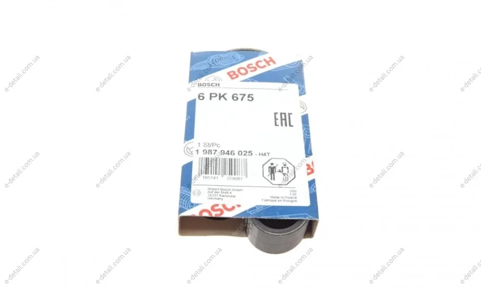 Ремень генератора Nissan Micra 1.0-1.4i 16V 92-03 (6PK675) BOSCH 1 987 946 025 (фото 1)