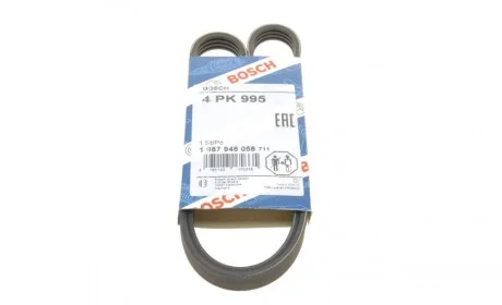 Ремень генератора Renault Kangoo 1.4i 97- (4PK995) BOSCH 1 987 946 058
