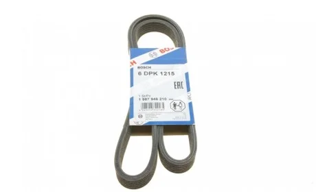 Ремінь генератора VW T5 1.9TDI/VW Caddy 1.9/2.0TDI (+AC) (6PK1215) BOSCH 1 987 946 210