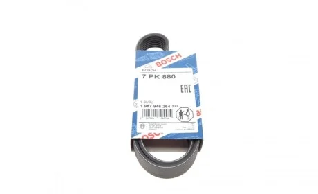 Ремінь генератора Renault Clio 1.2 16V 05-14 (7PK880) BOSCH 1 987 946 264