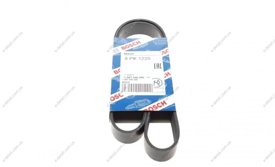 Ремінь генератора Mazda 3/5/6 2.0 DI/CD 02-10 (8PK1225) BOSCH 1 987 946 266 (фото 1)