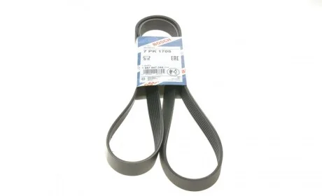 Ремень генератора Renault Megane/Laguna/Scenic 2.0 dCi 07-/Peugeot 508 2.0HDI 18- (7PK1705) BOSCH 1 987 947 044