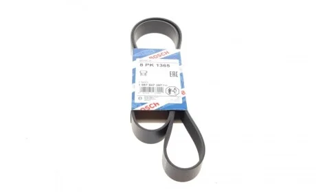 Ремінь генератора MB Atego/Axor/Econic/Cito 98- (8PK1365) (OM900/OM904) BOSCH 1 987 947 397