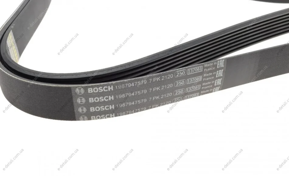 Ремінь генератора Land Rover Range Rover/Toyota Land Cruiser 120 4.0i/4.6 94-10 (7PK2120) BOSCH 1 987 947 579 (фото 1)