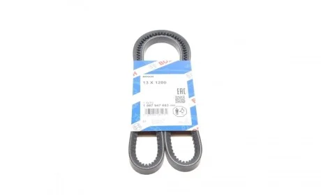 Ремінь генератора Toyota Hilux/Land Cruiser 2.4D 88-02/Ford Sierra 2.8 87-88 (13x1200) BOSCH 1 987 947 663