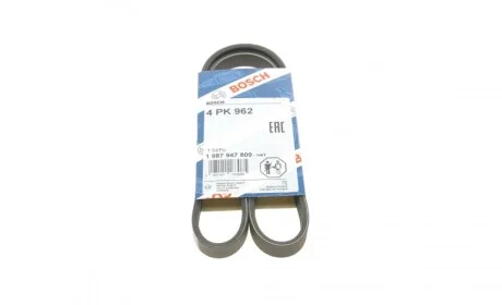 Ремень генератора Fiat Brava 95-01/Peugeot 205/305 83-89/Renault Espace/Laguna 3.0 96-01 (4PK962) BOSCH 1 987 947 809