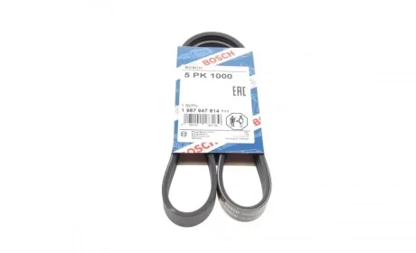 Ремінь генератора Toyota Camry 1.8-2.2 83-02/Rav4 2.0 94-00/Mazda 626 II 1.6/2.0 82-87 (5PK1000) BOSCH 1 987 947 814